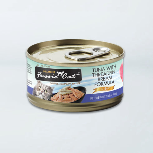 Fussie Cat Premium Wet Cat Food - Tuna With Threadfin Beam In Aspic - 3oz Can