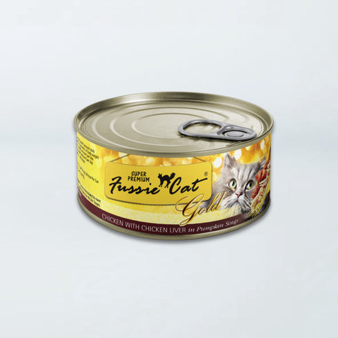 Fussie Cat Super Premium Gold Wet Cat Food - Chicken With Chicken Liver - 2.8oz Can