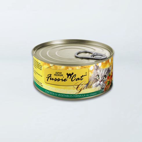 Fussie Cat Super Premium Gold Wet Cat Food - Chicken With Vegetables - 2.8oz Can