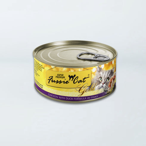 Fussie Cat Super Premium Gold Wet Cat Food - Chicken With Duck - 5.5oz Can