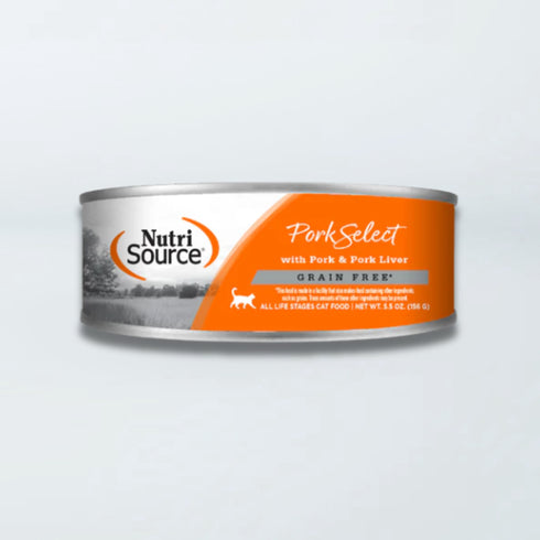 NutriSource Grain Free Select Wet Cat Food - Pork & Prok Liver - 5.5oz Can