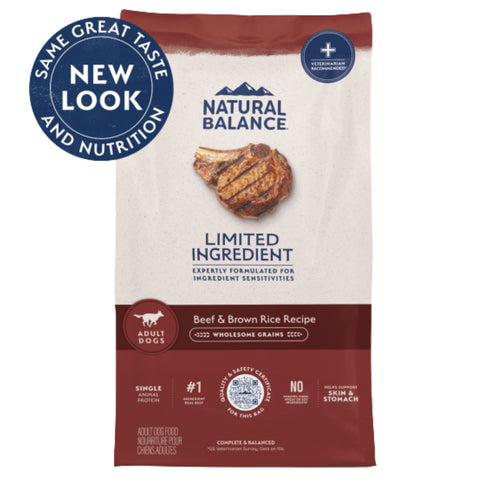 Natural Balance Limited Ingredient Dry Dog Food - Beef & Brown Rice - 24lb Bag