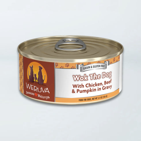 Weruva Classic Dog Wet Dog Food - Wok the Dog Chicken, Beef and Pumpkin in Gravy - 5.5oz Can