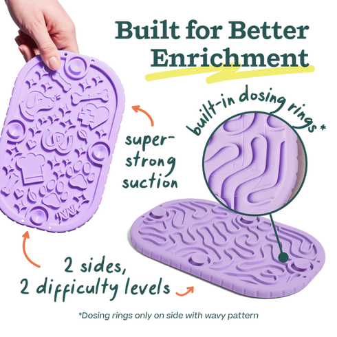 Woof FlipMat Mini Dog Licky Mat - Lavendar