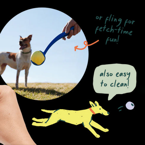 Woof Fllyball Treat Puzzle Dog Toy - Yellow