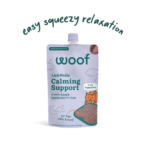 Woof Calming Support LickWells Dog Supplment - 12oz Squeeze Pouch