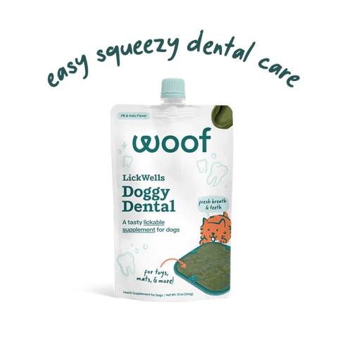 Woof LickWells Doggy Dental Dog Treats - 12oz Pouch