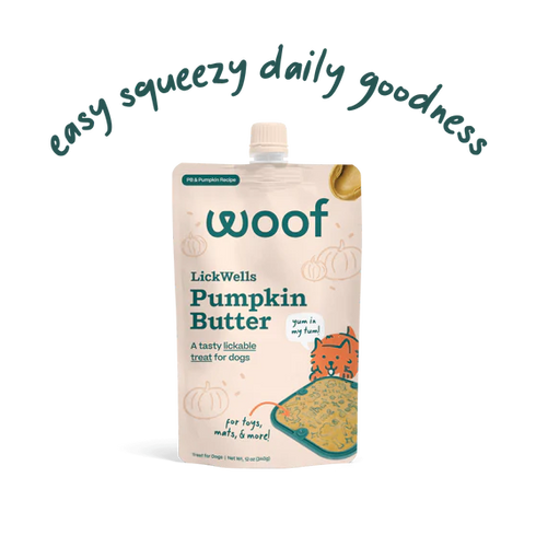 Woof LickWells Dog Treats - Pumpkin Butter - 12oz Pouch