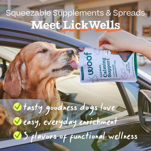 Woof Calming Support LickWells Dog Supplment - 12oz Squeeze Pouch