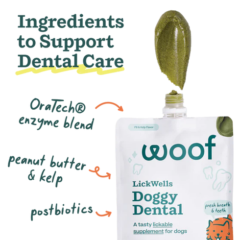 Woof LickWells Doggy Dental Dog Treats - 12oz Pouch