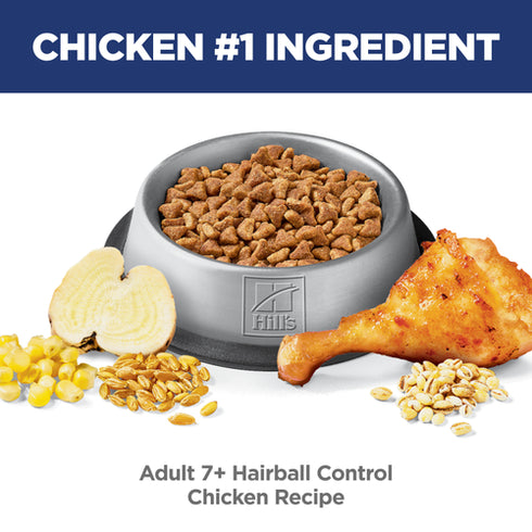 Hill's Science Diet Adult 7+ Hairball Control Dry Cat Food - Chicken - 7lb Bag