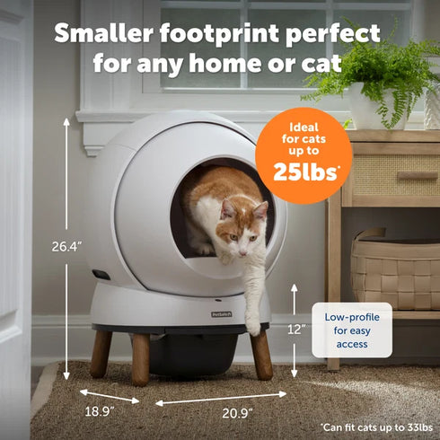 PetSafe ScoopFree Smart Spin Smart Self Cleaning Cat Litter Box - White