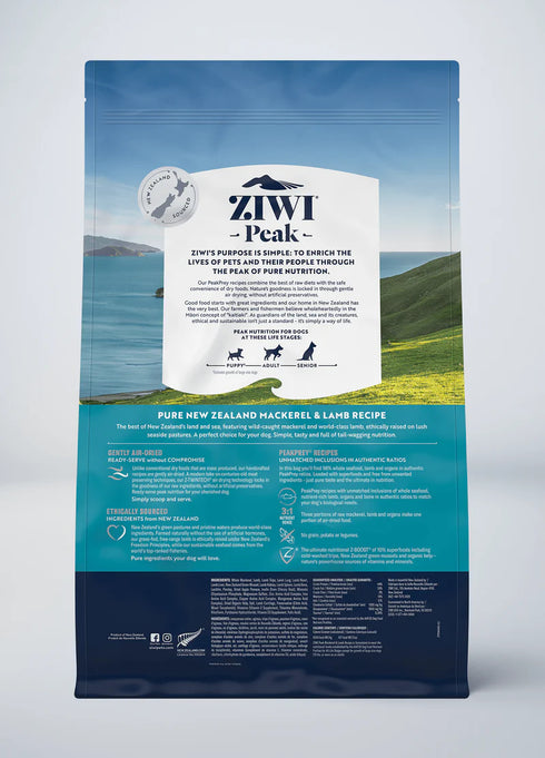 Ziwi Peak Air-Dried Dog Food - Mackerel & Lamb - 8.8lb Bag