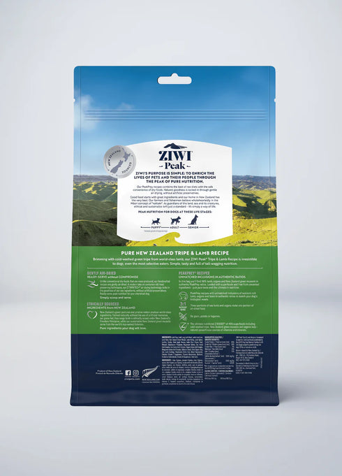 Ziwi Peak Air-Dried Dog Food - Tripe & Lamb - 16oz Bag