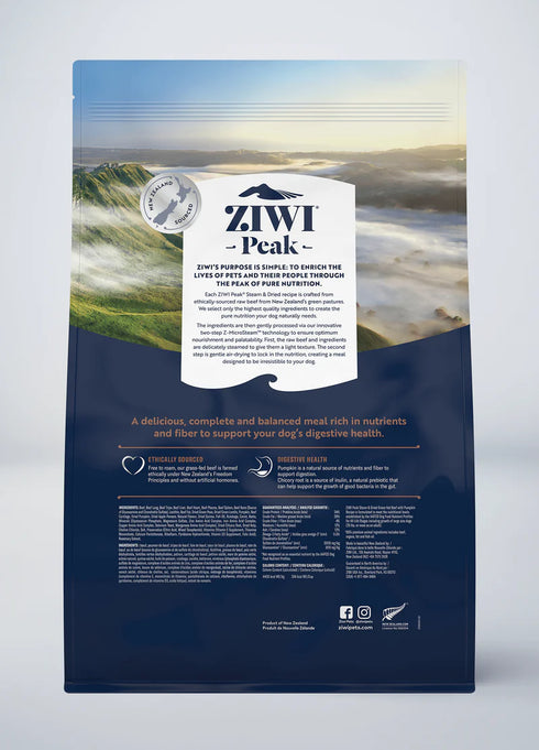 Ziwi Peak Steam-Dried Dog Food - Beef & Pumpkin - 7.1lb Bag