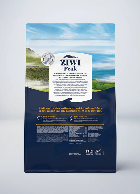 Ziwi Peak Steam-Dried Cat Food - Chicken & Whole Mackerel - 4.9lb Bag