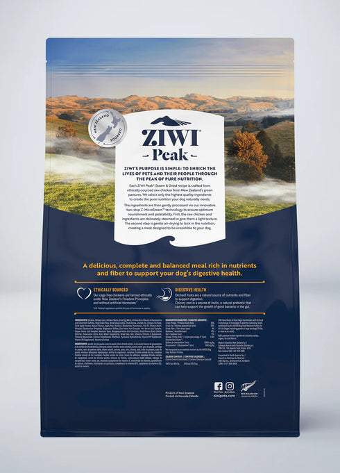 Ziwi Peak Steam-Dried Dog Food - Chicken & Orchard Fruits - 7.1lb Bag