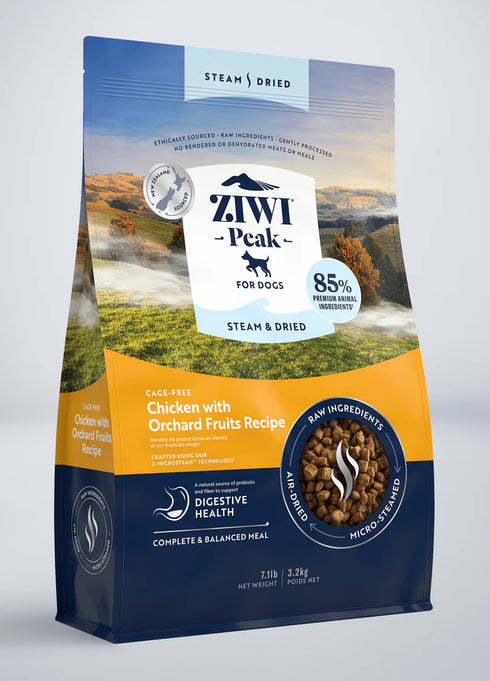Ziwi Peak Steam-Dried Dog Food - Chicken & Orchard Fruits - 7.1lb Bag