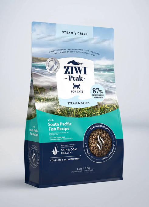 Ziwi Peak Steam-Dried Cat Food - South Pacific Fish Recipe - 4.9lb Bag