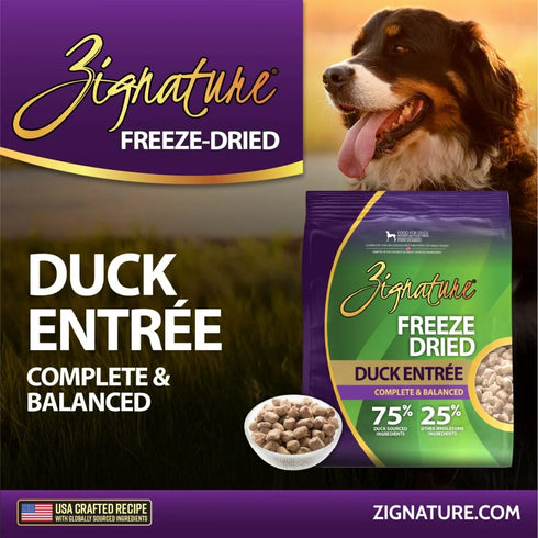 Zignature Freeze Dried Dog Food - Duck - 4oz Bag