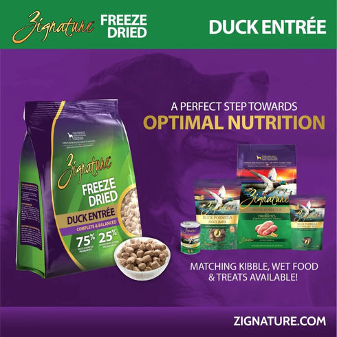 Zignature Freeze Dried Dog Food - Duck - 4oz Bag