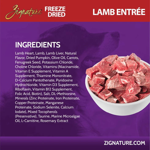 Zignature Freeze Dried Dog Food - Lamb - 4oz Bag