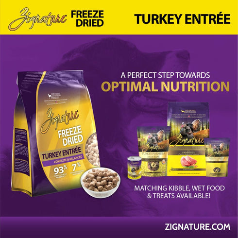 Zignature Freeze Dried Dog Food - Turkey - 12.5oz Bag