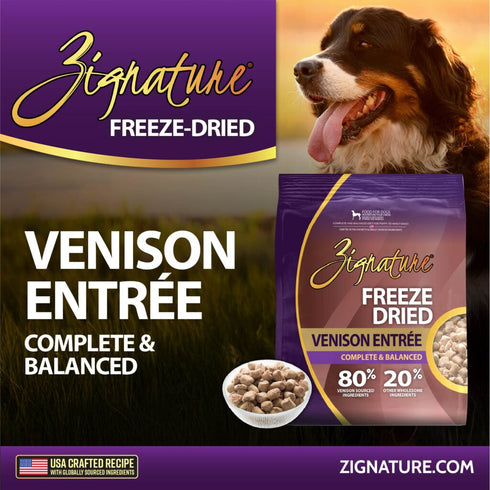 Zignature Freeze Dried Dog Food - Venison - 12.5oz Bag