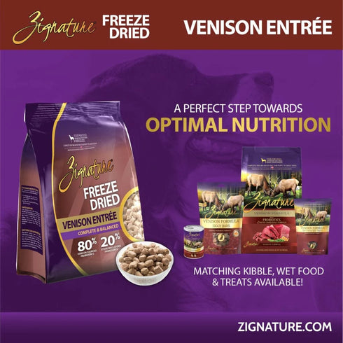 Zignature Freeze Dried Dog Food - Venison - 12.5oz Bag
