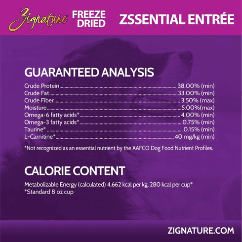 Zignature Freeze Dried Dog Food - Zssentials - 12.5oz Bag