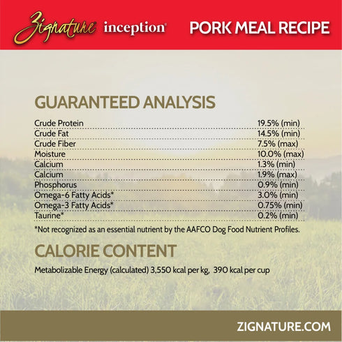 Inception Dry Dog Food - Pork - 4lb Bag