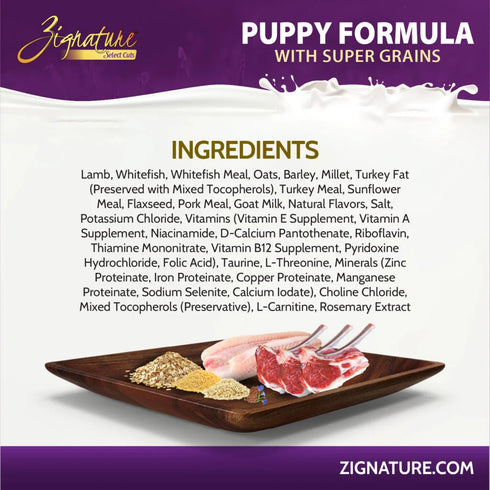 Zignature Select Cuts Puppy Dry Dog Food - Lamb & Whitefish - 25lb Bag