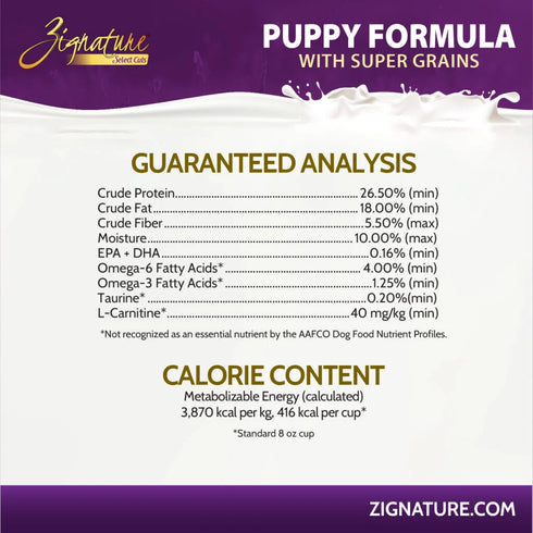 Zignature Select Cuts Puppy Dry Dog Food - Lamb & Whitefish - 25lb Bag