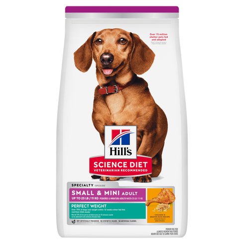 Hill's Science Diet Adult Perfect Weight Small & Mini Dry Dog Food - Chicken & Brown Rice - 12lb Bag