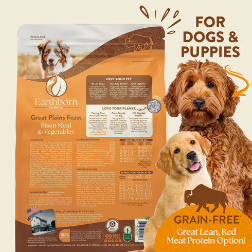 Earthborn Holistic Grain Free Dry Dog Food - Great Plains Feast - 25lb Bag