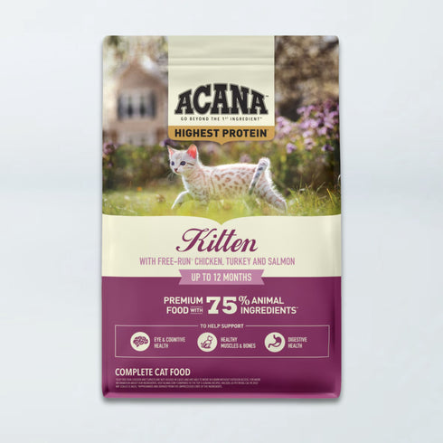 Acana Highest Protein Kitten Dry Cat Food - Chicken, Turkey, & Salmon - 4lb Bag