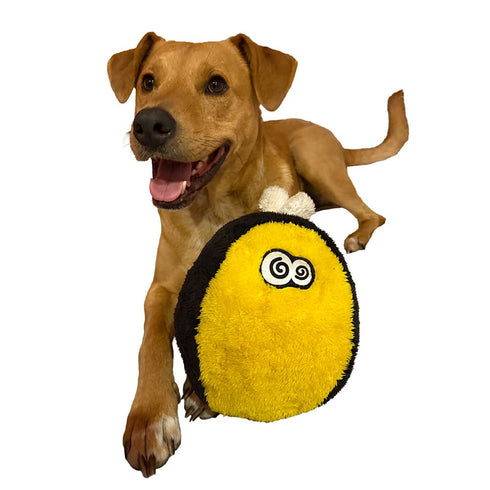 Cycle Dog Duraplush Fuzz Ball Bumble Bee Dog Toy - Large