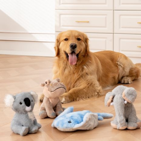 Tall Tails Plush Hippo Dog Toy - 8"