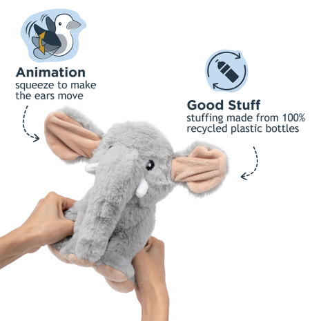 Tall Tails Animated Elephant Dog Toy - 9"