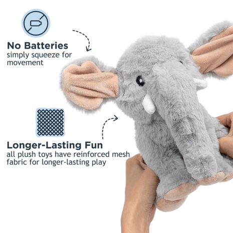 Tall Tails Animated Elephant Dog Toy - 9"