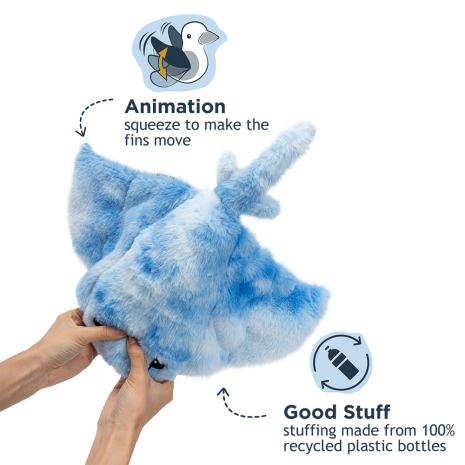 Tall Tails Animated Manta Ray Dog Toy - 9"