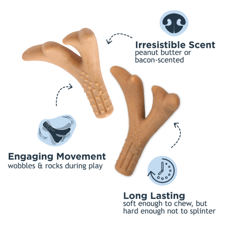 Tall Tails Antler Chew Dog Toy - Peanut Butter - Large