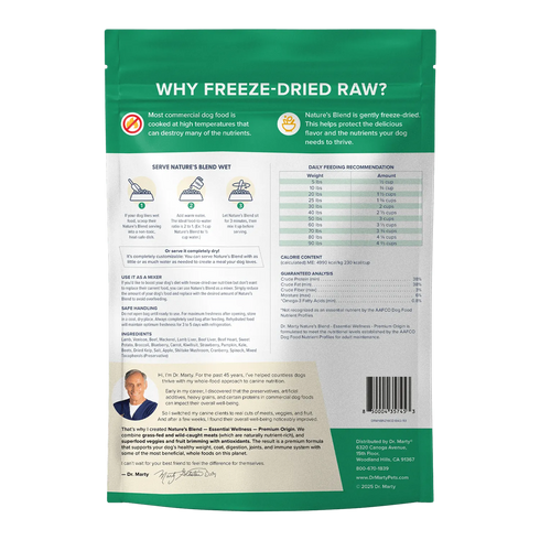 Dr Marty's Nature's Blend Essential Wellness Premium Origin Freeze Dried Dog Food - 48oz Bag