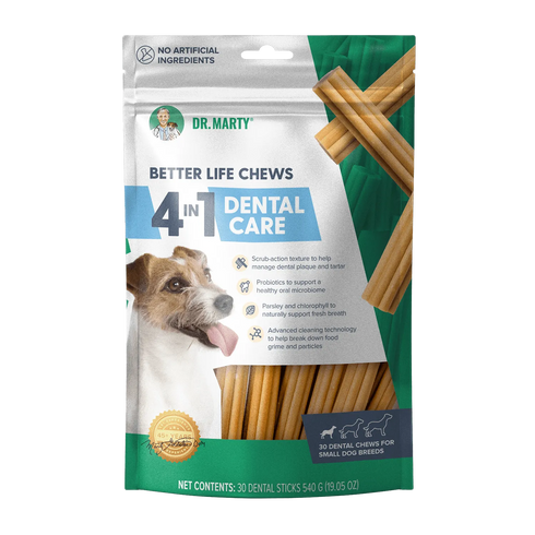Dr. Marty Better Life Chews 4-In-1 Dog Dental Chews - Small - 30 Sticks