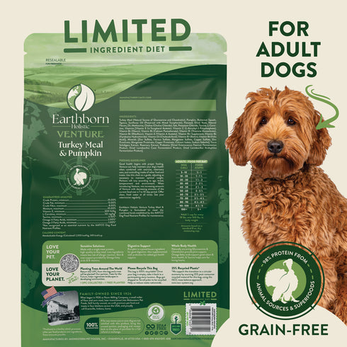 Earthborn Holistic Venture Limited Ingredient Dry Dog Food - Turkey & Squash - 25lb Bag