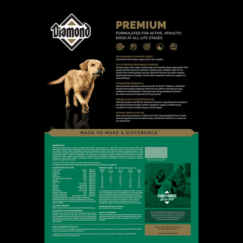 Diamond Premium Adult Dry Dog Food - Chicken - 40lb Bag