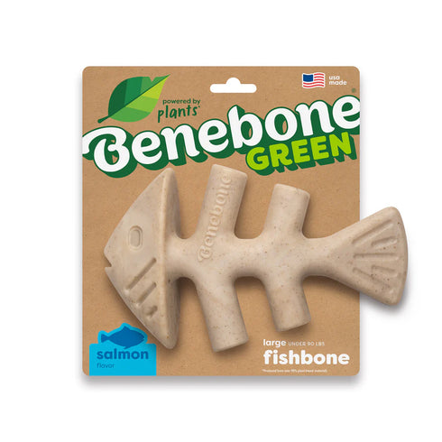 Benebone Green Eco Dog Chew Toy - Large - Fishbone