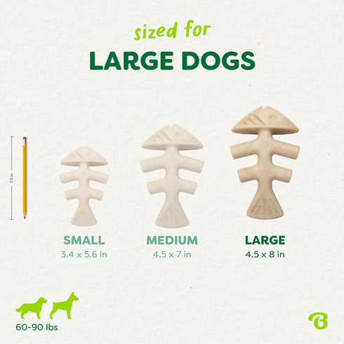 Benebone Green Eco Dog Chew Toy - Large - Fishbone