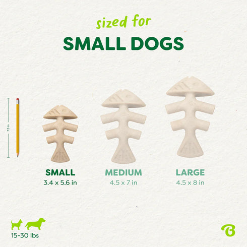 Benebone Green Eco Dog Chew Toy - Small - Fishbone