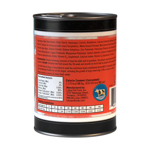 Lotus Pet Stews Wet Dog Food - Beef - 12.5oz Can